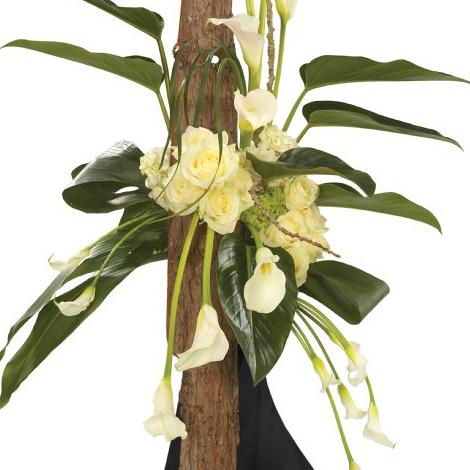 White Calla Lily Posy Stand - Funeral Flowers Whickham
